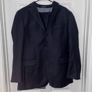 HUGO BOSS 2Piece Suit l/Pants Blazer 38R LaneBorbosesia Cashmere/ Wool Navy Blue